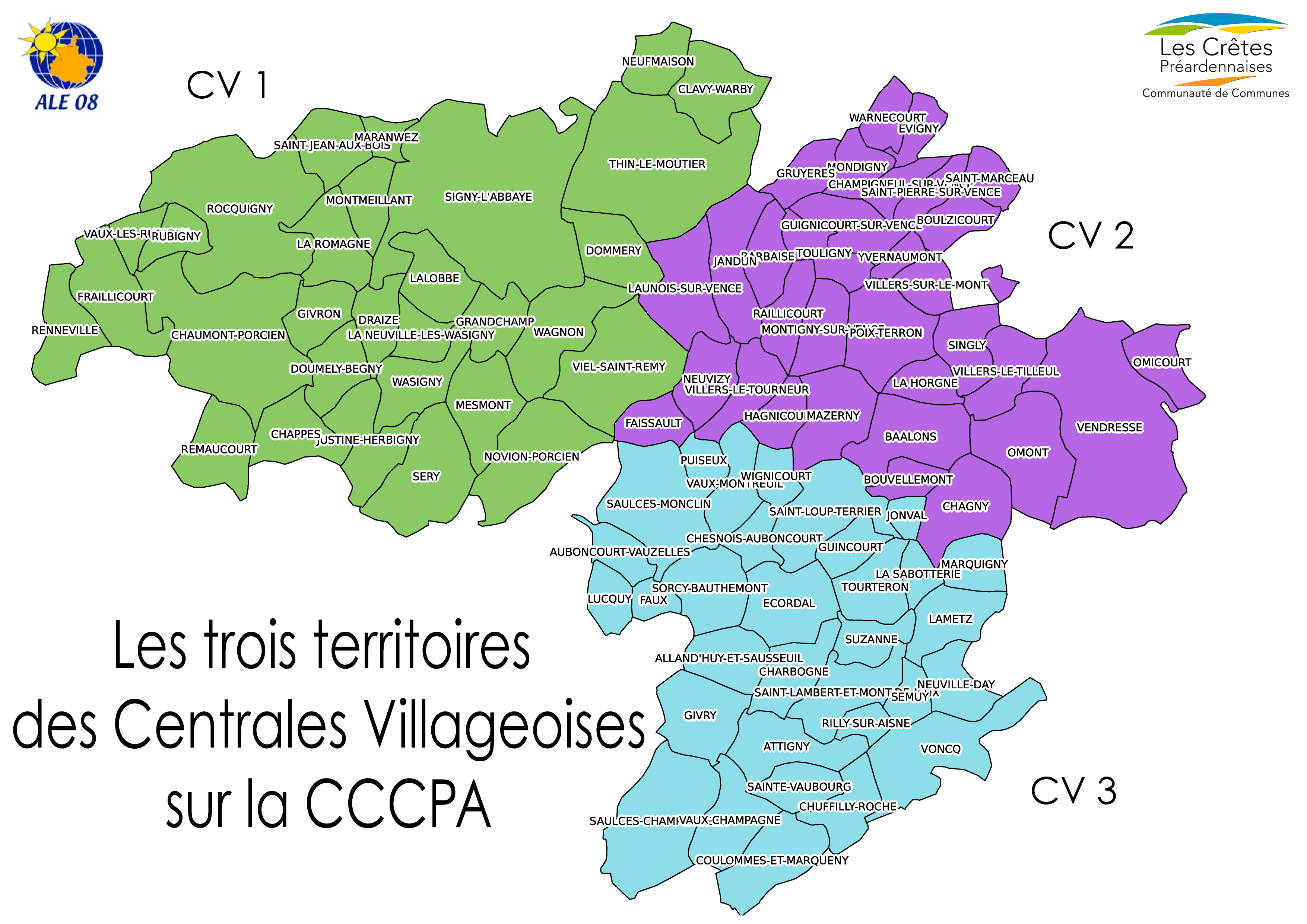 Carte découpage des 2 secteurs 