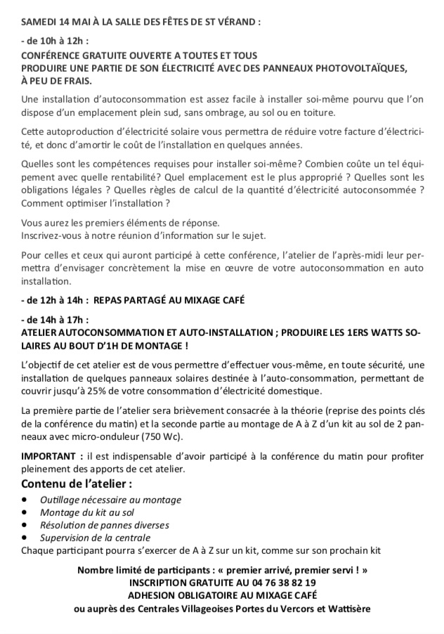 Texte du flyer